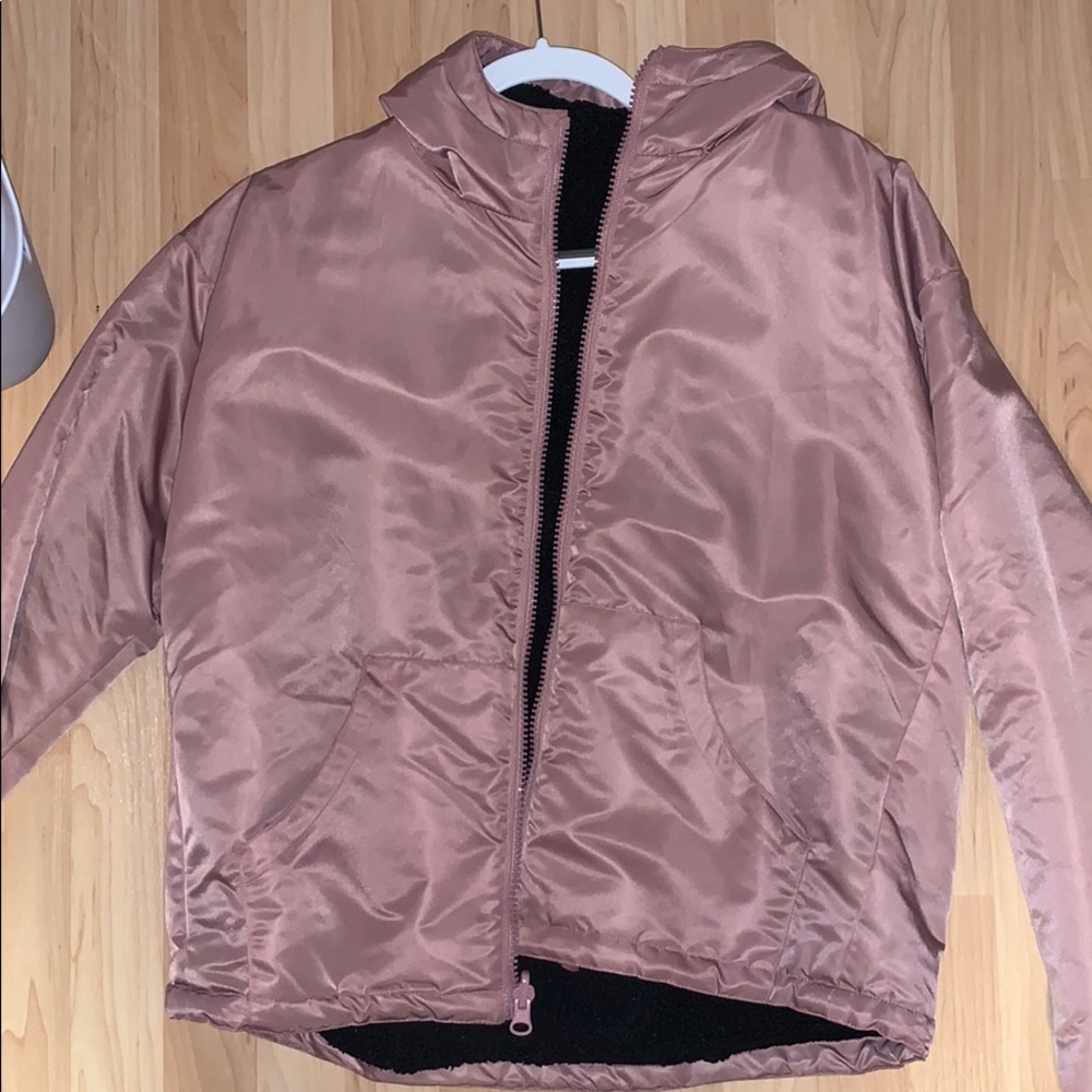 Pink and Black Fleece Fabletics Jacket